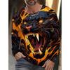 Vintage Men's Long Sleeve T-Shirt 3d Print Shirts Fashion Animal Leopard Graphics Clothing Sleeve Tops Men Oversized Streetwear