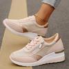 Fashion Women's Casual Shoes 2025 New Four Seasons Sneakers Plus Size Fashion Lace-Up Breathable Wedges Single Shoes Zapatillas Deporte