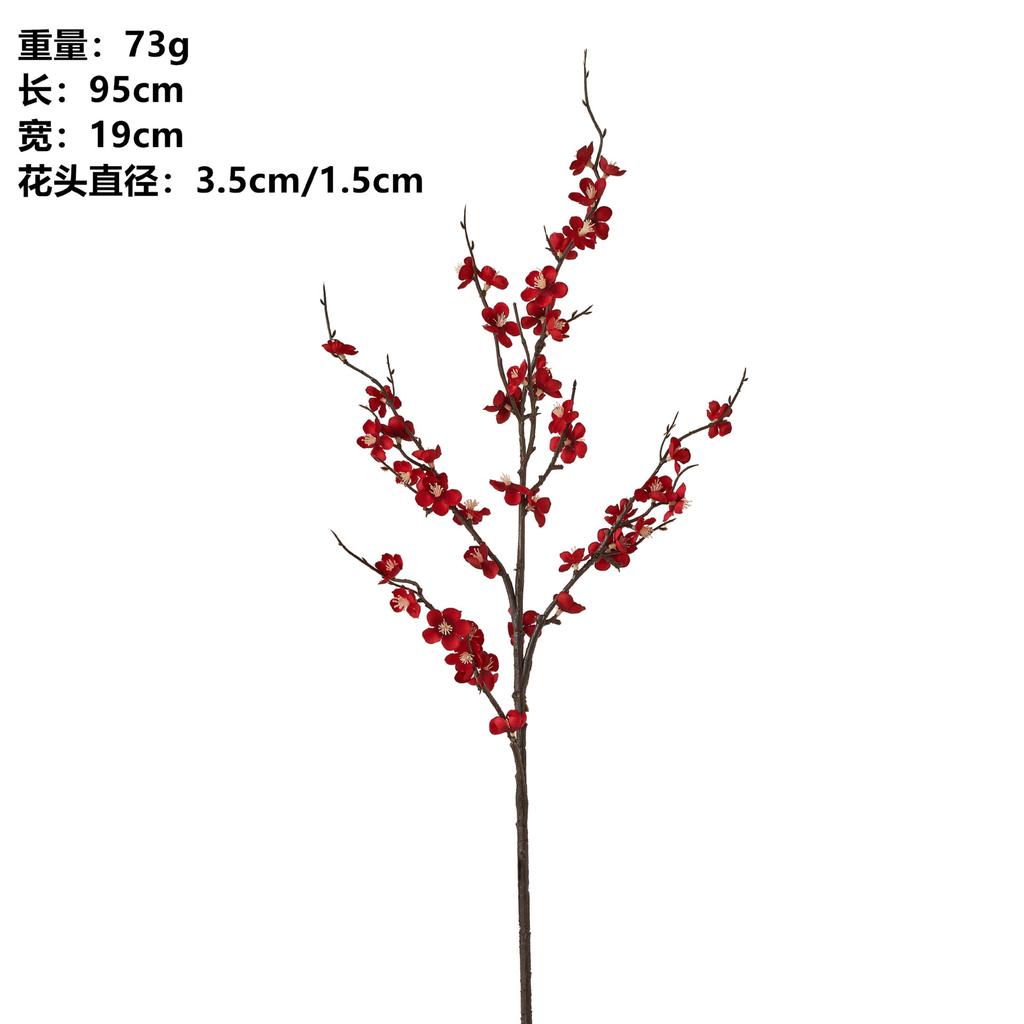 Real Touch Tall Faux Plum Blossom Artificial Flower with Stems for Floral Arrangements
