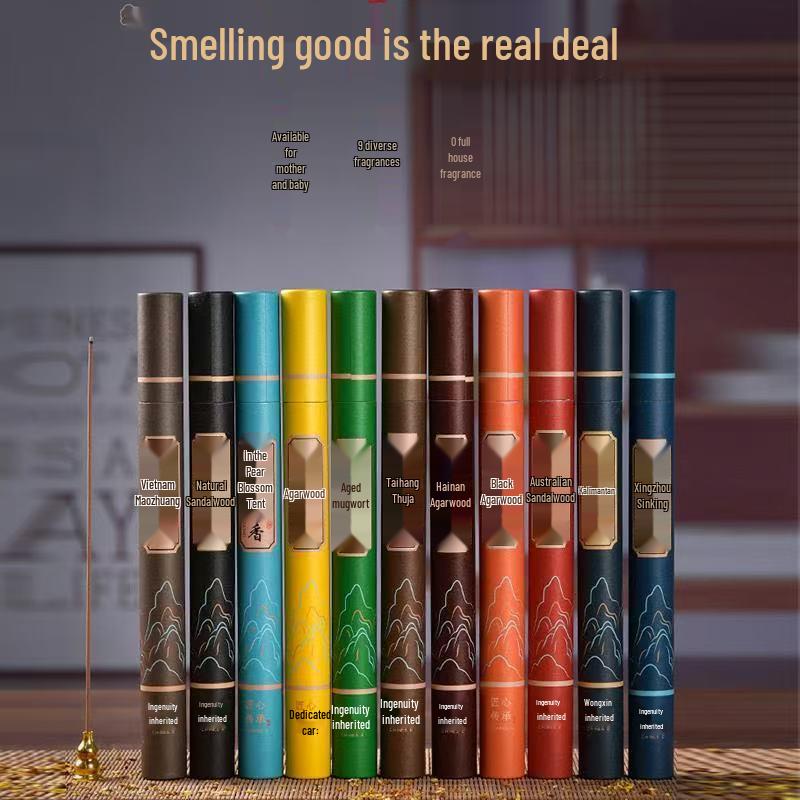 Natural Agarwood & Sandalwood Incense Sticks for Home Deodorizing, Mugwort, Tibetan & Buddhist Incense (Non-Coil).
