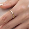 Minialist Beaded Gold Color Ring for Women Thin Band Stackable Party Daily Simple Versatile with CZ Dainty Finger Jewelry
