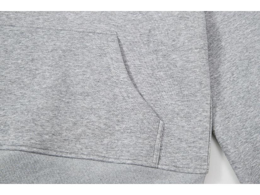 RDT Menswear | Grey Cleanfit American-Style Short Hoodie - 550g Solid Color Sweatshirt for Men