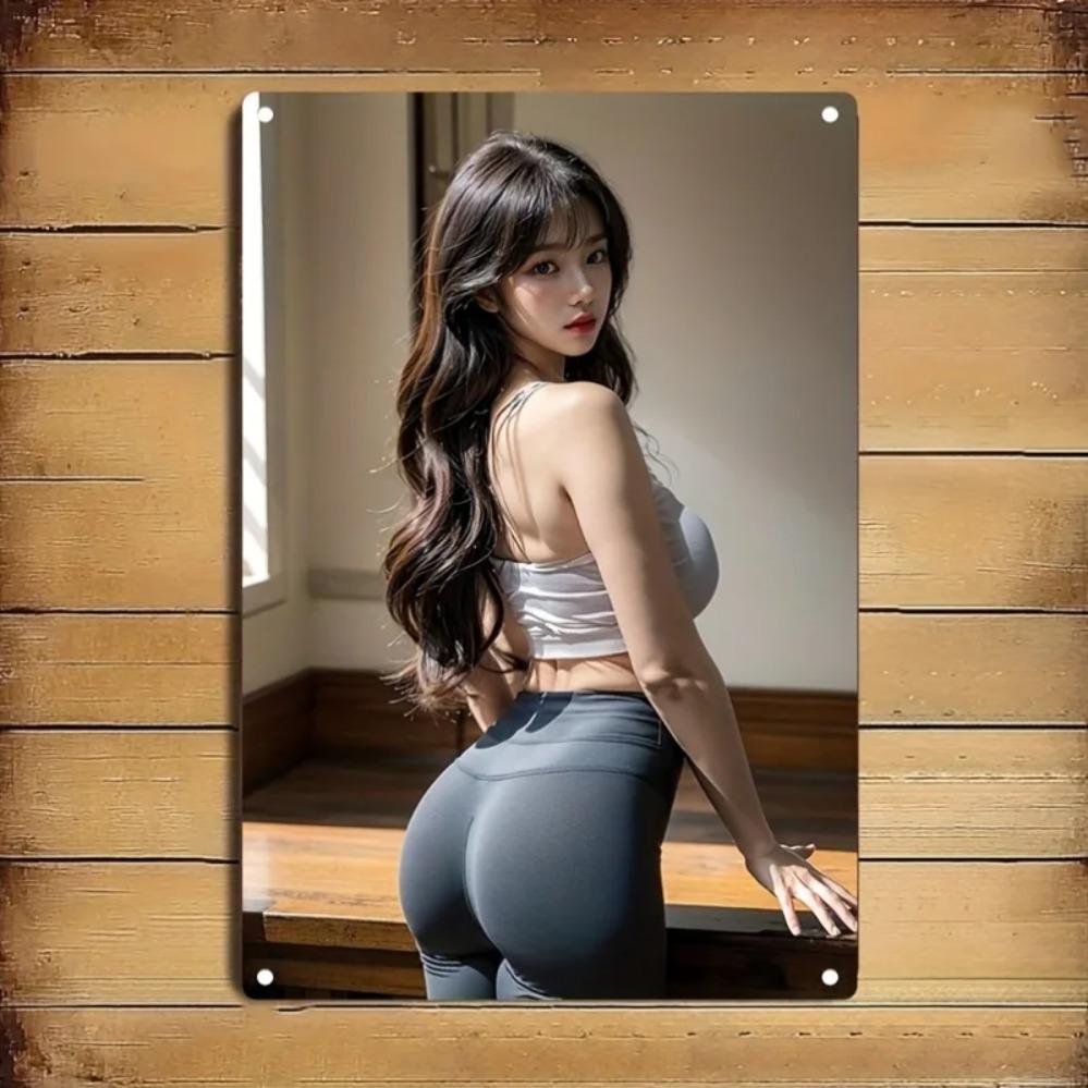 Eisen Wandkunst Metallschild Frauen Heimdekoration Langlebige Wanddekoration für Café Bar Büro Weihnachtsgeschenk