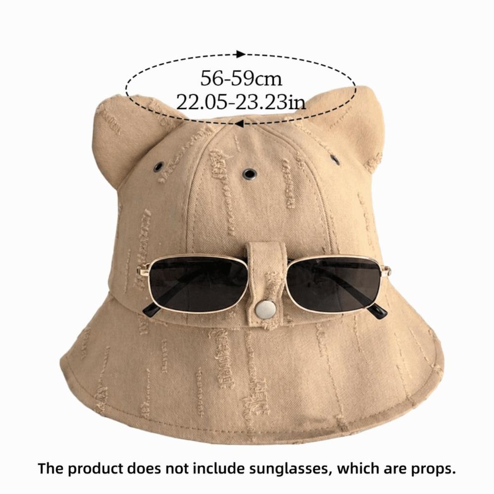Cotton Fisherman Hat Cute Ear Sun Hat Fashion Cat Ears Hat  Women