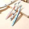 Stainless Steel Curved Tweezers Anti-static High Precision 1Pcs for DIY Sticker Craft Jewelry Repair Handicraft Work