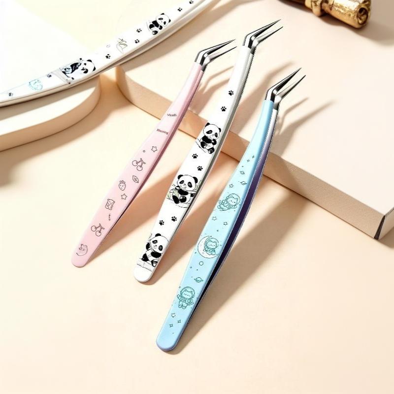 Stainless Steel Curved Tweezers Anti-static High Precision 1Pcs for DIY Sticker Craft Jewelry Repair Handicraft Work
