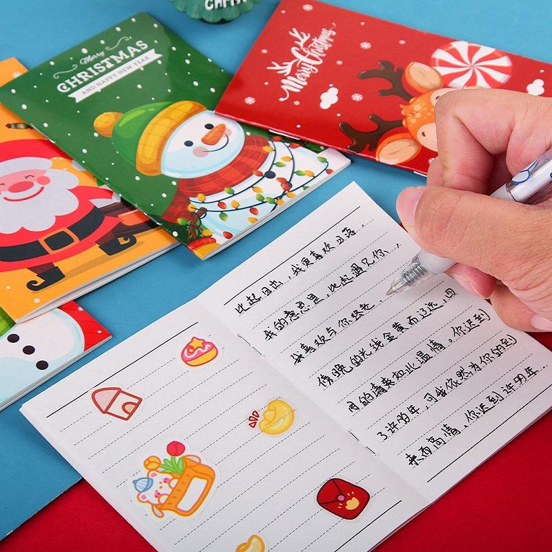 20 Pieces Christmas Notebook Mini Gift Student Prizes Holiday Gift Novelty Stationery Teacher Party Favors Back To School Cartoon Journal Notepad