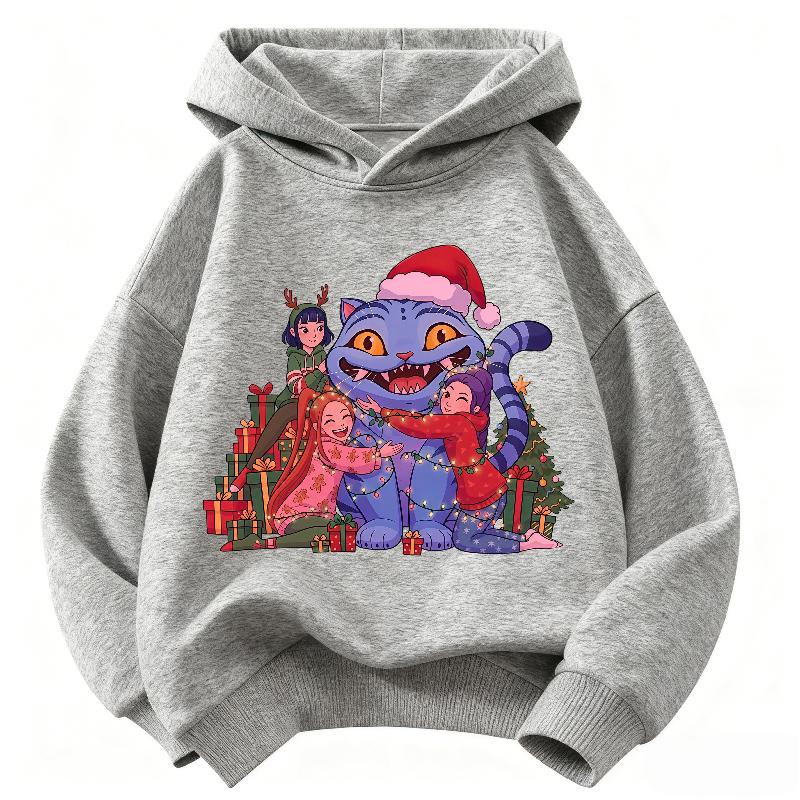 Christmas Gift KPOP Demon Hunter Children's Hoodie Boys' and Girls' Clothing Autumn and Winter Warm Children's Hooded Sweatshirt
