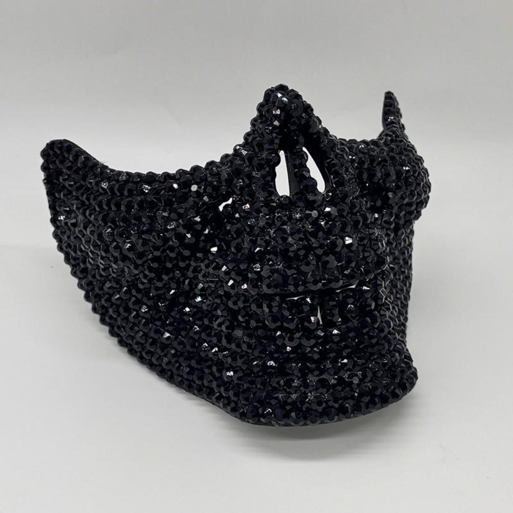 Punk Cosplay Mask Shining Masquerade Mask Steampunk Half Face Skull Mask  Music Festival чёрный