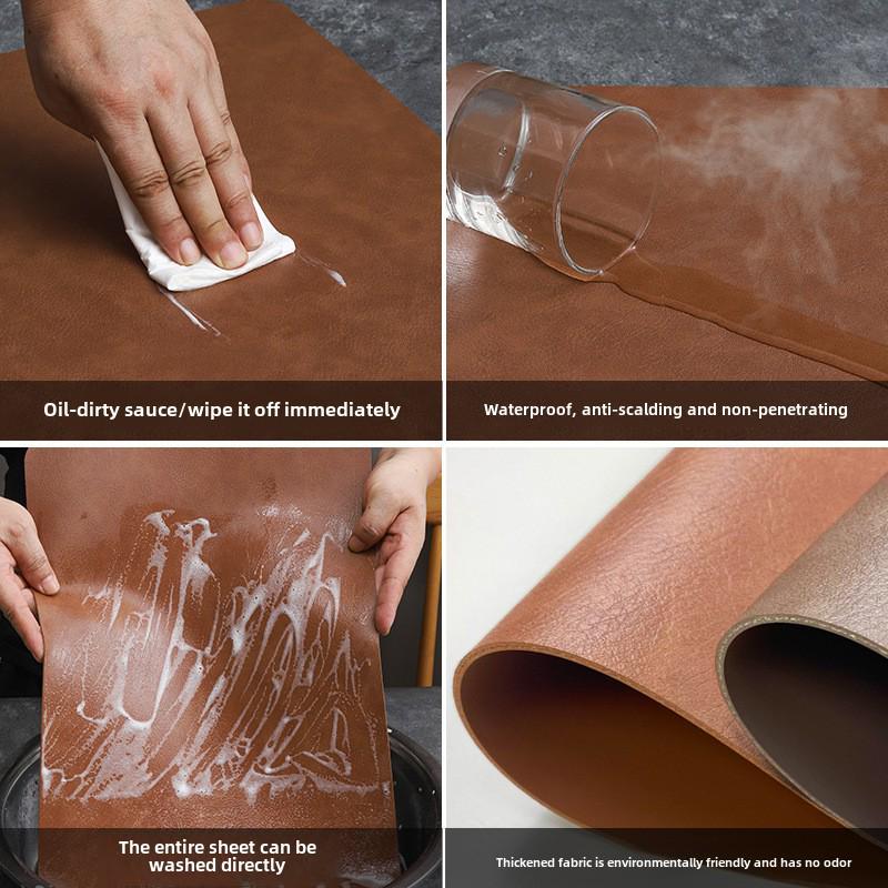 Nordic Style dvipusis karvės odos padėklas – atsparus vandeniui ir alyvai atsparus ovalus izoliacinis kilimėlis