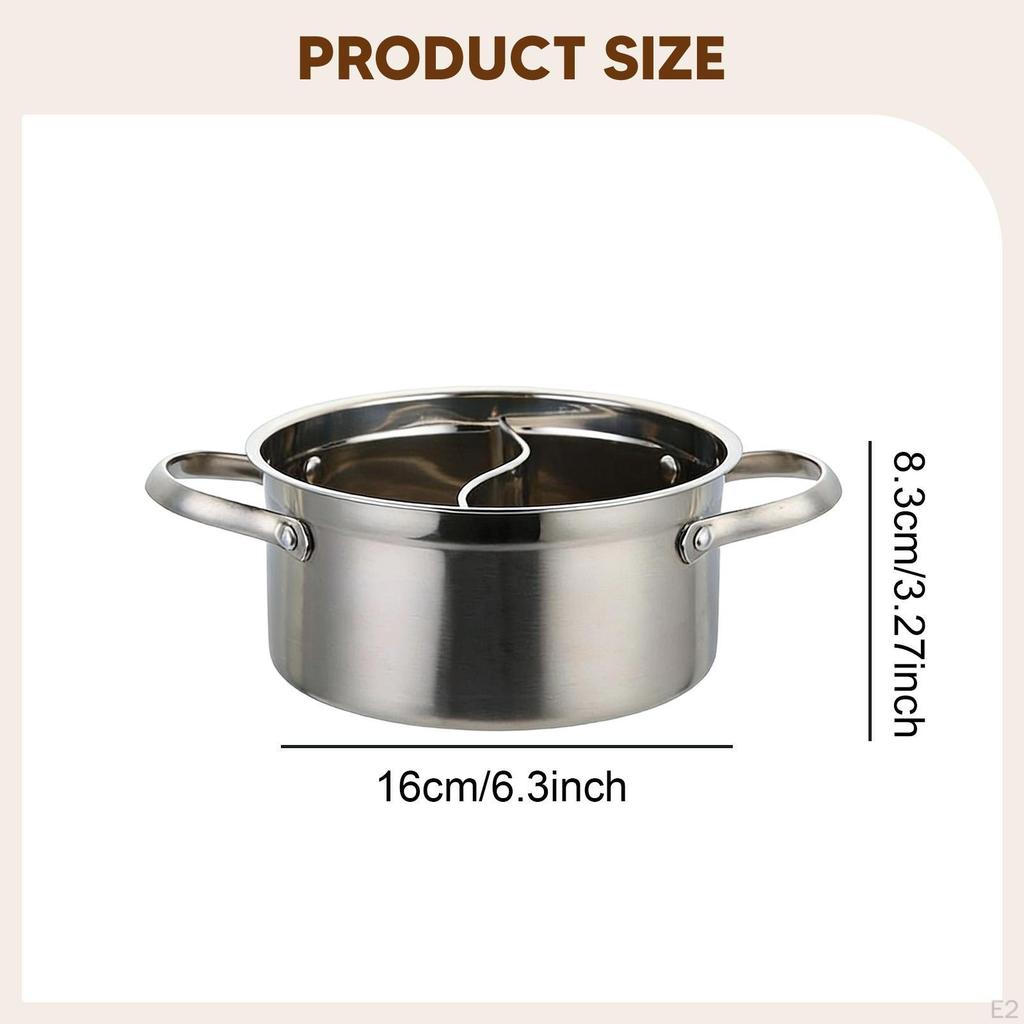 Divided Hotpot with Stainless Steel Double Compartments And Edges Handles Cookware for