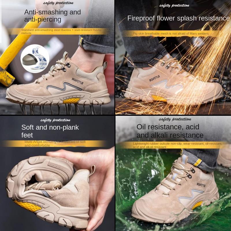 Anti-Smashing and Anti-Stab Safety Shoes Low Cut Kevlar Midsole Safety Shoes Breathable Work Shoes