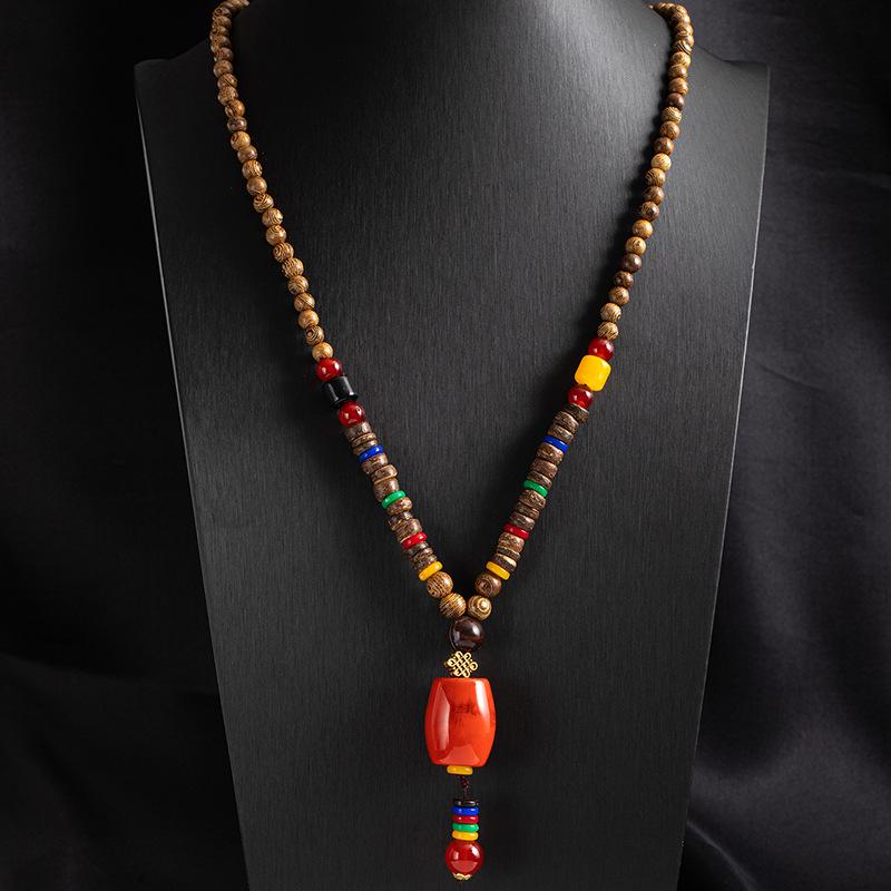 Tibetan Ethnic Sweater Chain Zen Bodhi Necklace: Unisex Retro Scenic Accessory