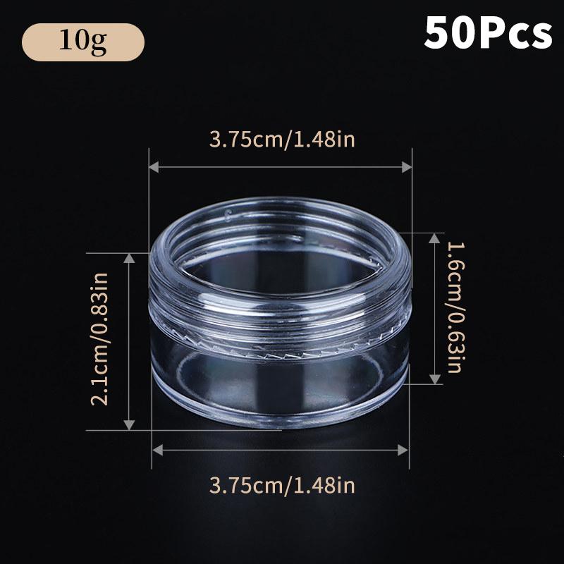 3G 5G 10G 15G 20G Cosmetic Cream Jar Empty Clear Eyeshadow Nail Glitter Lip Balm Container Makeup Sample Pot Bottle Plastic