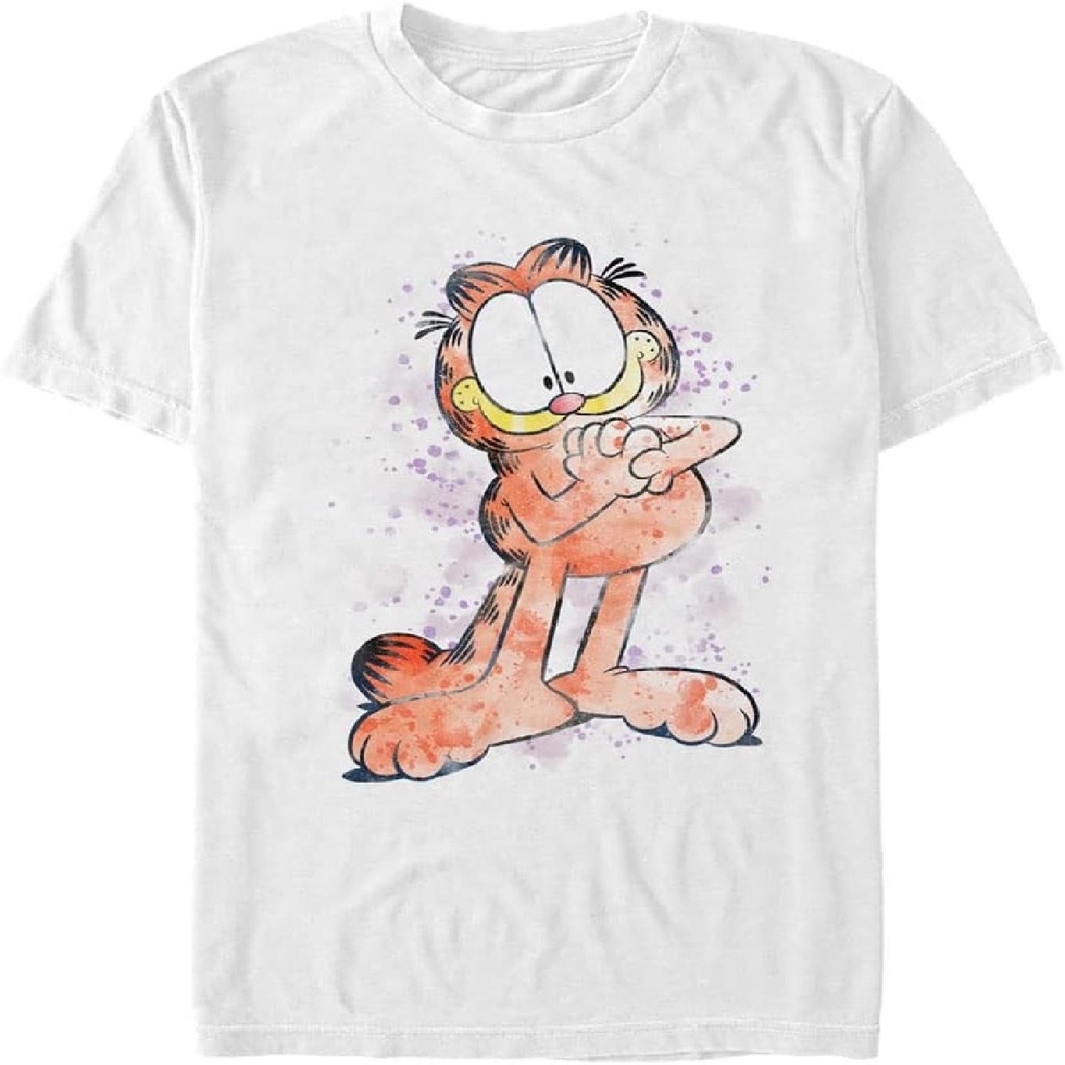 

Nickelodeon Big & Tall Garfield Watercolor Men s Tops Short Sleeve Tee Shirt XXXXXL білий