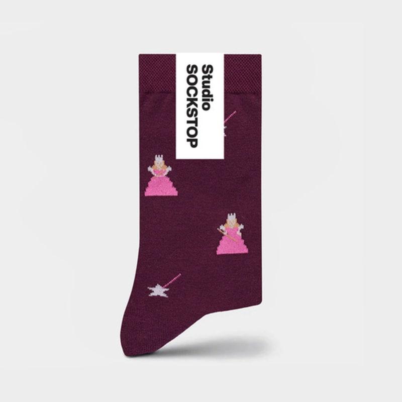 STUDIO SOCKSTOP The Wizard of Oz Glinda the Good Witch Purple Embroidered Socks