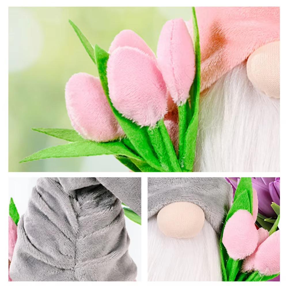 Cute Tulip Rudolph Statue Standing Gnomes Sculpture Meaningful Faceless Dwarf Ornament  Wedding
