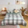 Light Luxury Simple Plaid Quilt Summer Lightweight Comforter Machine Washable Soft Comfortable Breathable Can Sleep Naked