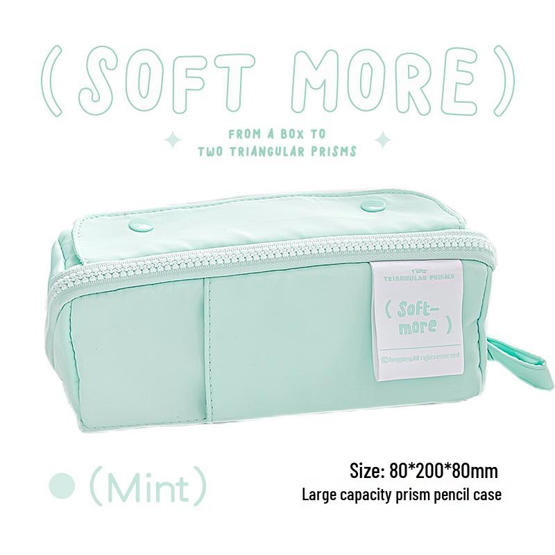 RosyPosy Large-Capacity Soft Pencil Case for Elementary Girls - Stylish & Simple Design