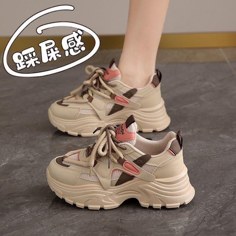 Spring Autumn New Korean Versatile Women's Sneakers Teenage Student Thick soled Tall Soft soled Comfortable Casual Running Shoes