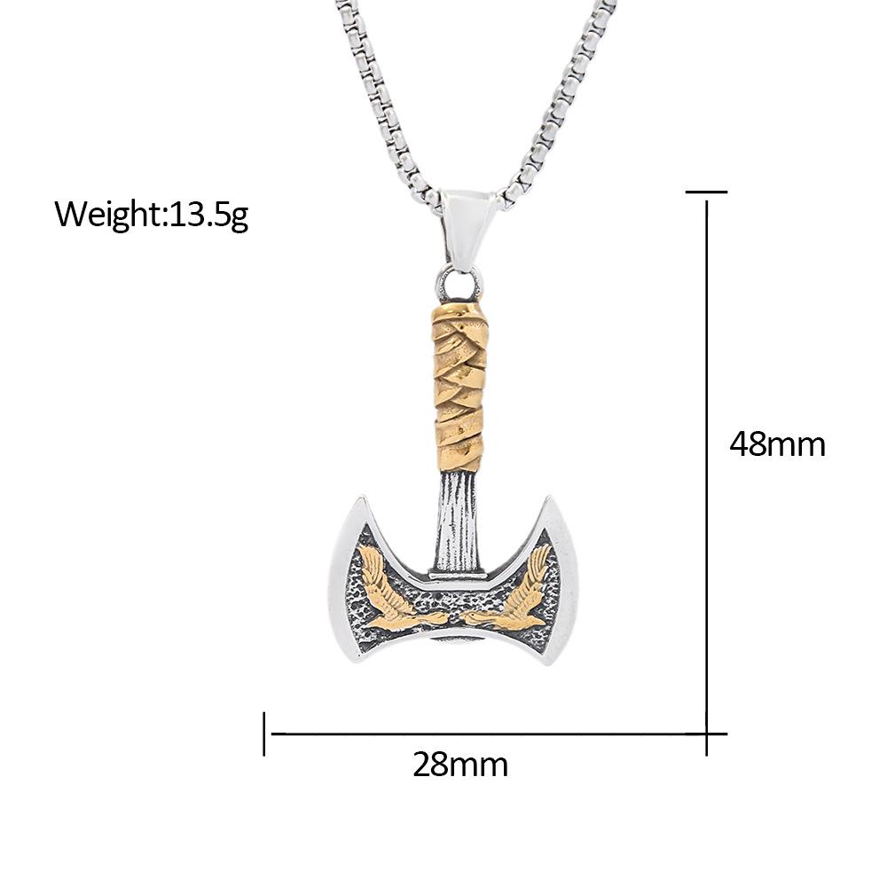 New Hot Selling Personalized Retro Crow Axe Titanium Steel Pendant Necklace