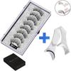 Two Pairs of Magnetic False Eyelashes with Curler - No Glue Needed, European & American Thick Style.