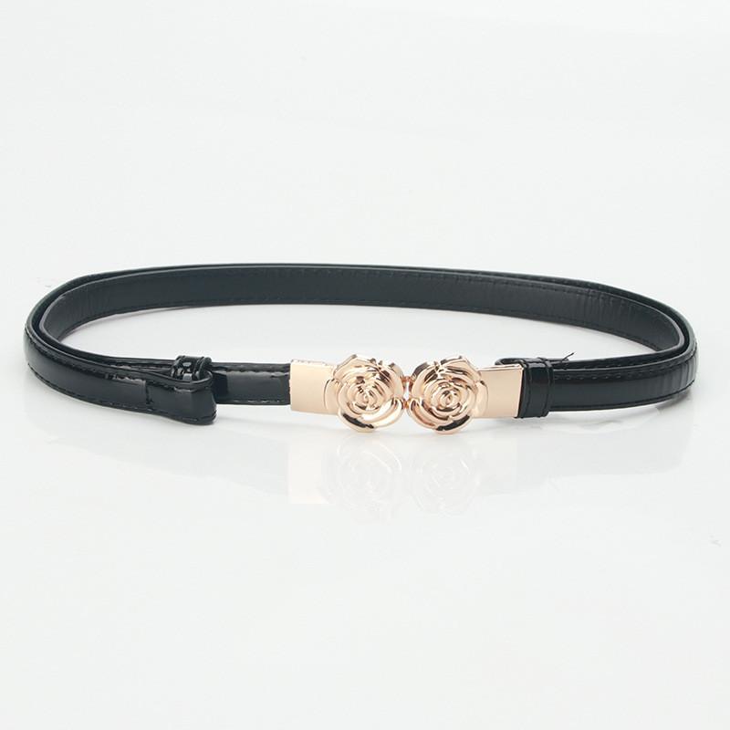 Adjustable Pu Leather Womens Waist Belt With Silver Clasp For Elegant Business Look Black