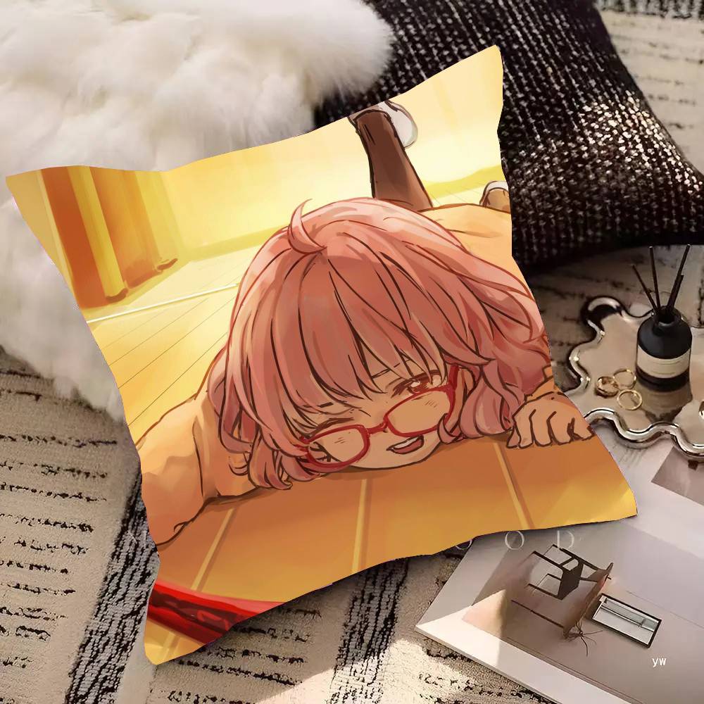 Kyoukai No Kanata Animation Pillow Case Fashion Square Pillowcase Bedroom Sofa Room Ins Decoration Leisure