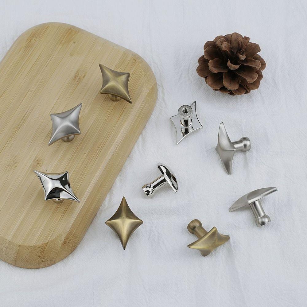 Zinc Zinc Zinc Alloy Cabinet Knobs Four Point Star Furniture Handles  Storage Drawers