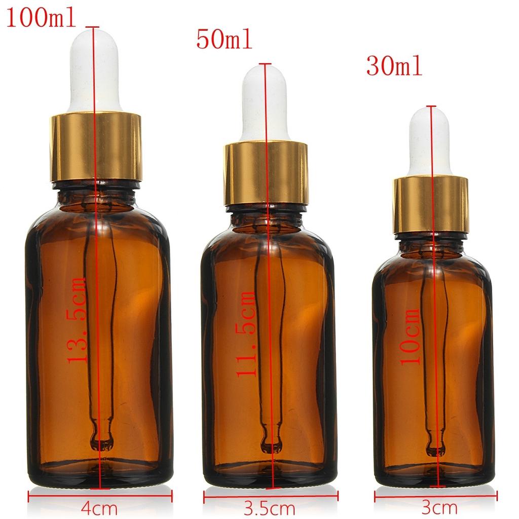 Buy 100ml Roll-on Glass Amber Bottles Empty Essential Oil Dropper ...