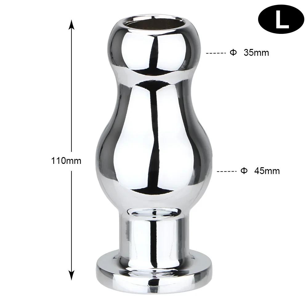 Anal Sex Toys Sex Toys For Woman Men Gay Anal Dilator Metal Butt Plug Douche Enema Syringe Hollow Anal Plug G-spot Stimulator