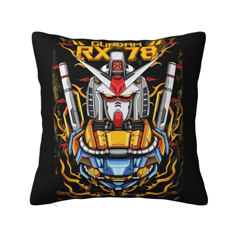 Custom Modern Gundams Robot Anime Cushion Cover for Sofa Velvet Game Manga Throw Pillow Case