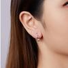 Silver double hanging HEART earrings with open hooks