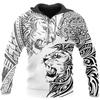 Fashion Spring Autumn Animal Hoodies White Tiger Skin 3D All Over Printed Men's Sweatshirts Unisex Pullover Casual Jacket
