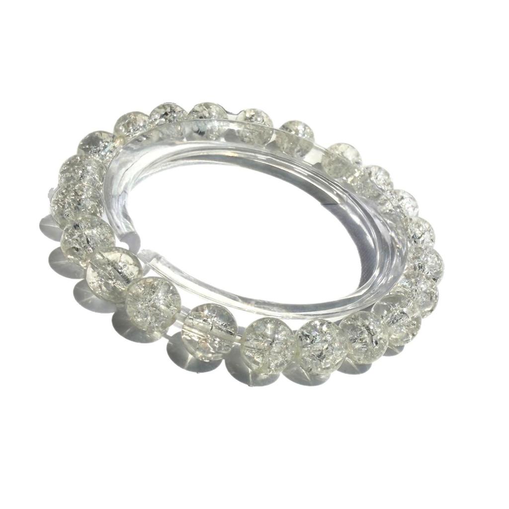 8mm Crackle Glass Beads Two-Color Wrap Bracelet for Students