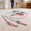 1.2cmx0.8M+1.0cmx0.6M Multi Colors Double Dog Leash Lightweight Dual Pet Leash  Outdoor Travel
