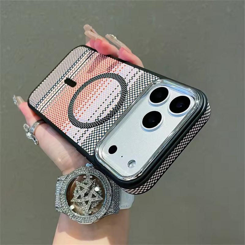 Slim Magnetic Striped Pattern Case for iPhone 17 Air Pro Max 16 15 14 Plus Pro Max for Magsafe Shockproof Ultra Thin Colorful Cover