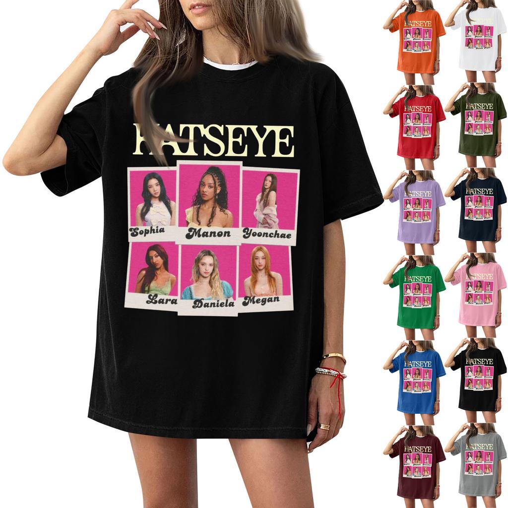 Women's Round Neck Printed Short-sleeved T-shirt Top