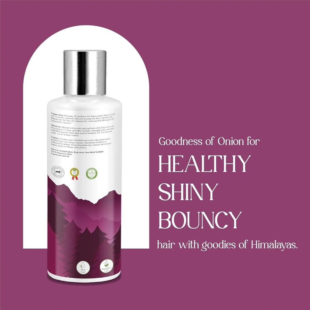 Him Ayurveda Onion Black Seed Hair Oil For Strong Hair 200ml