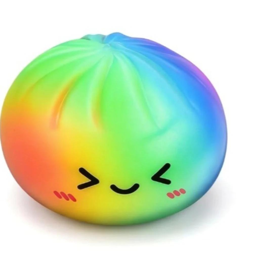 Regenbogenfarbenes Knödel Squishy Spielzeug Mit Bambus Langsames Aufsteigen Stressabbau Fidget Ball Weiche Quetschspielzeuge Für Erwachsene & Kinder