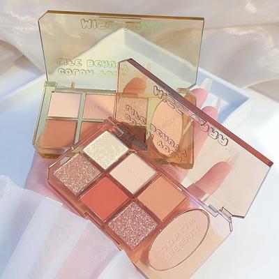 7-color Eyeshadow Palette Blush Long-Lasting Matte & Shimmery Finish Eye Shadow Highly Pigmented Eyeshadow for Daily Eye Makeup