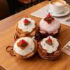 Simulated Chocolate Cake Plush Stuffed Toys Kawaii Cake Nest Doll Pendant Keychain Decoration Creative Gifts For Kids Friends