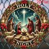 Tin Sign Christmas Nativity Wreath 8x8 Inch Metal Wall Decor Mary Joseph Jesus Holiday Home Bar Cafe Decoration