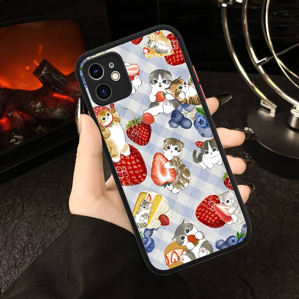 

Cat M-Mofusand For IPhone 16 15 14 Plus 13 12 11 Pro Max X XS MAX Translucent Matte Shockproof Cover iphone 16pro max