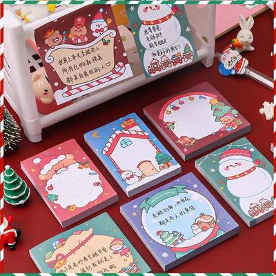 Creative New Christmas Memo Pad 100sheets Sticky Cartoon Santa Claus Tree Bear Mini Notepad N Times Memo Notes Gift Wholesale