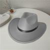 Jazz hat men's and women's outdoor riding cowboy hat high-end fashion versatile top hat European and American warped felt hat