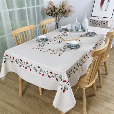 Lente Nieuwe Aardbei Bedrukt Tafelkleed Ins Kleine Frisse En Schattige Rechthoekige Eettafel Tafelmat Thuis Bruiloft Decoratie