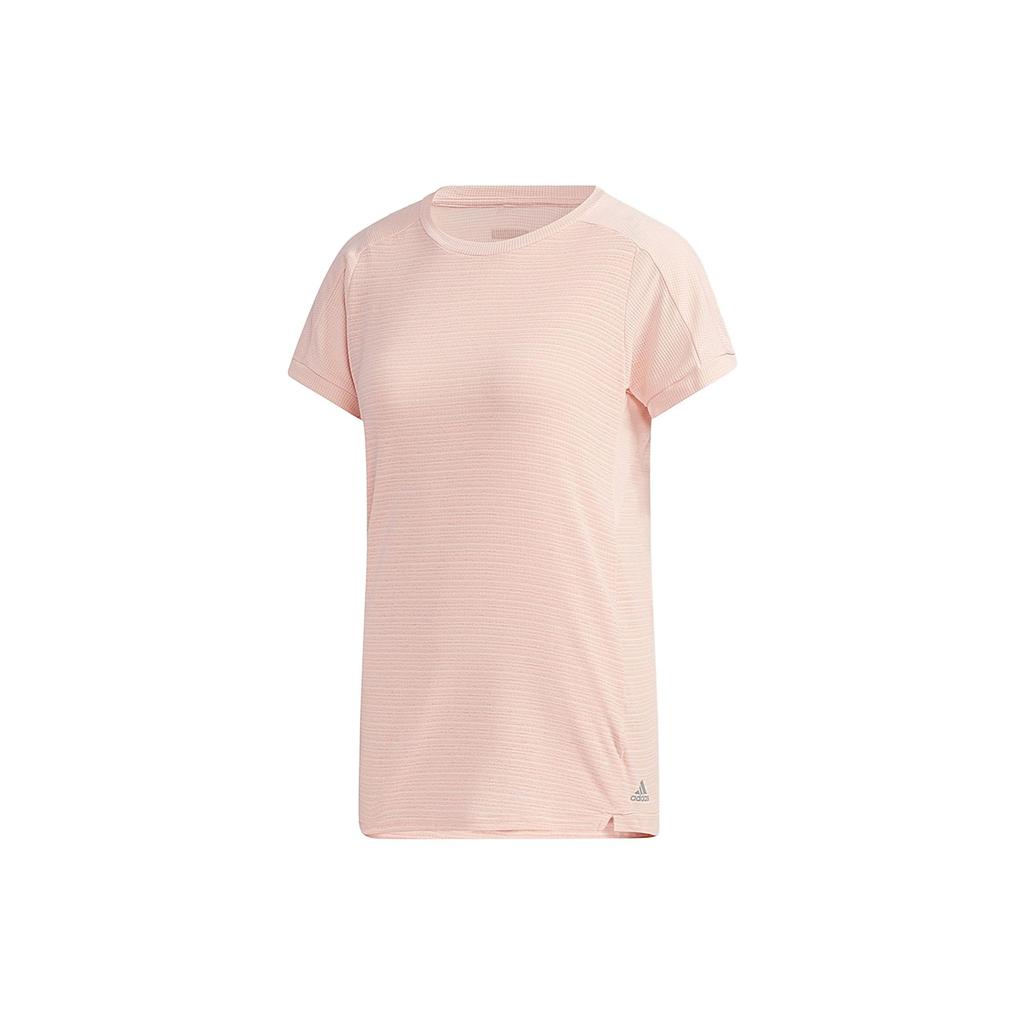 Adidas Solid Color Round Neck Simple Sports Short Sleeve T-Shirt Women Tops Pink FS3792