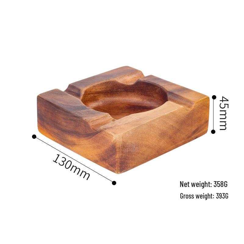 Walnut Solid Wood Cigar Ashtray - Large Slot, Drop-proof for Home, Living Room, Tea Room, Hotel.