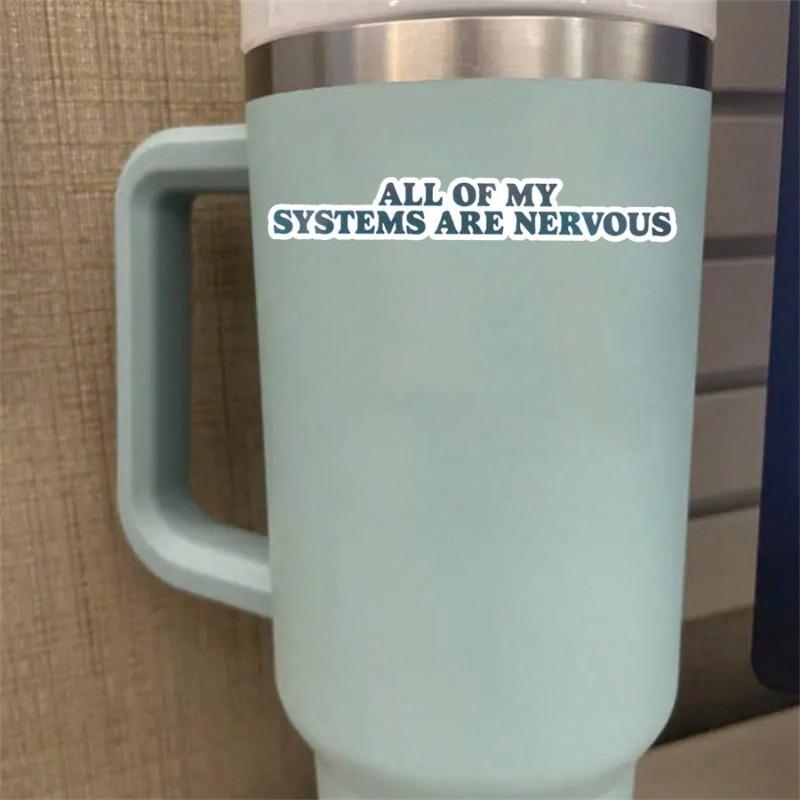 1PC, 3 Inch Removable Outdoor Waterproof Vinyl Humor Creative Gift Emotional Expression Stickers Nervous Systems Sticker Anxiety Sticker